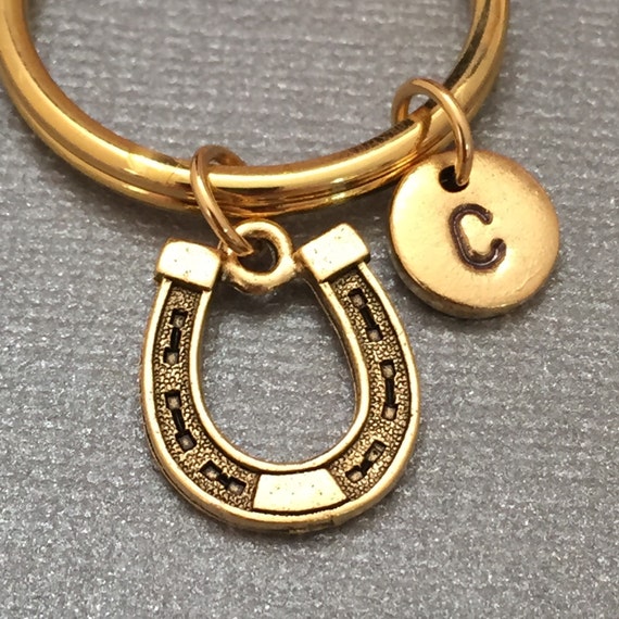 Horseshoe keychain horseshoe charm lucky keychain