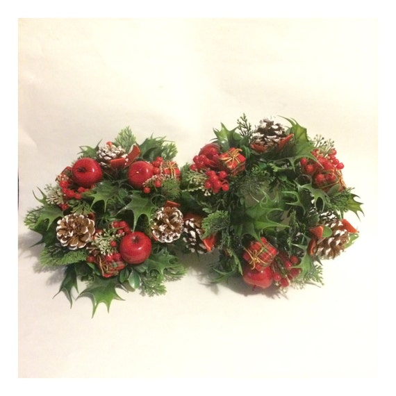 vintage set of christmas holiday candle rings vintage set of christmas holiday candle rings