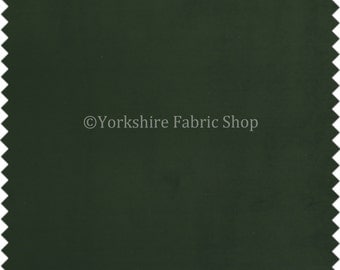 Plain Matt Soft Dark Green Velvet Fabric Moleskin Textured Upholstery Fabric Ideal For Interior Curtains Sofas Furniture - Sold By The Meter