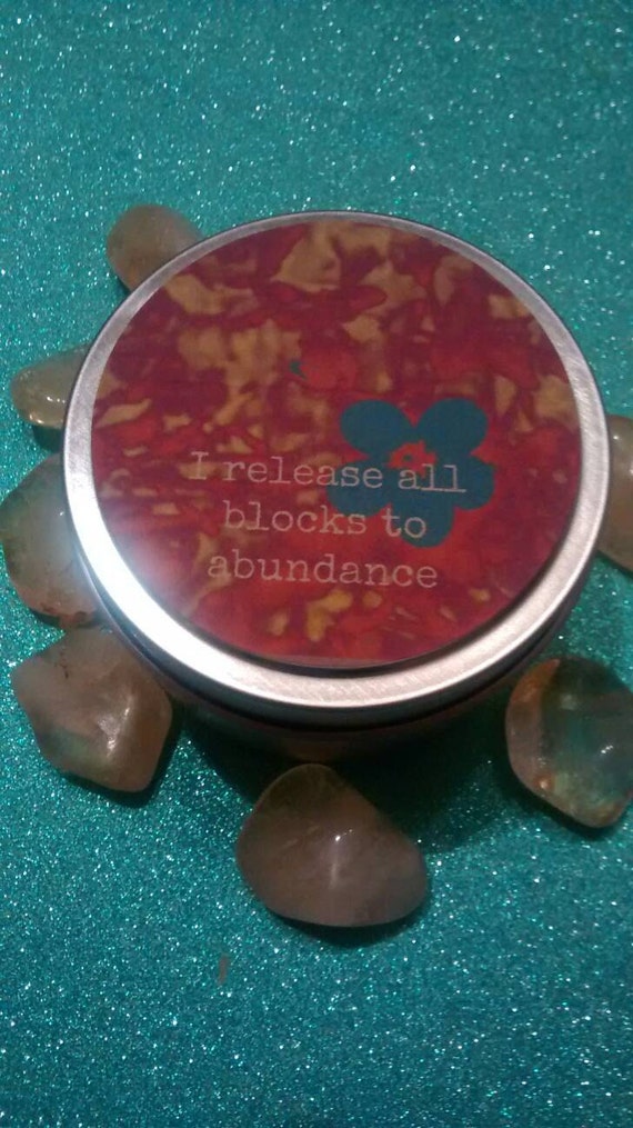 Soy candlecitrine and pyrite candle intention candle by KACEYMOON