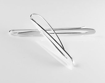 Silver, drop, earrings, minimalist, modern, Gift, For Her, Handmade, Made In Greece