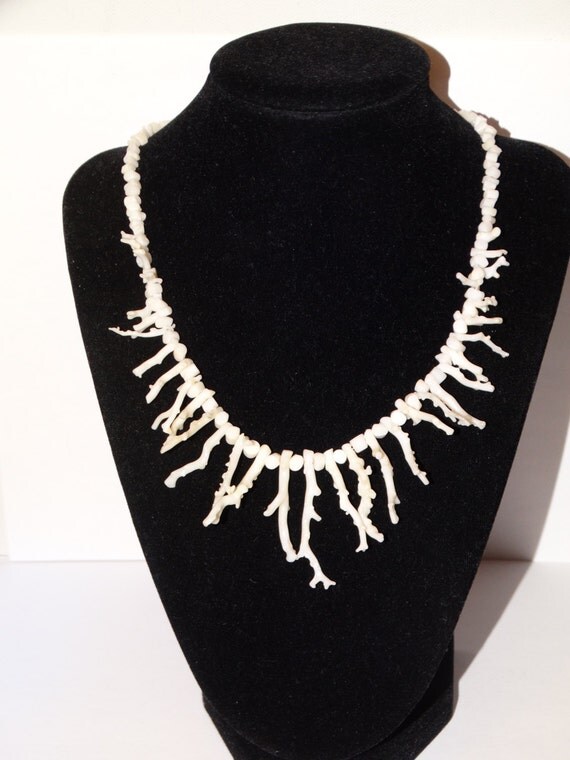 Vintage White Coral 16 Necklace.