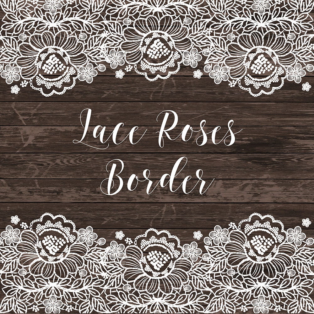 Lace border rustic Wedding invitation border frame lace