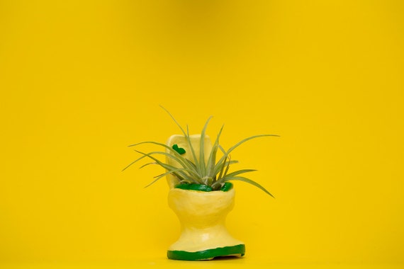 TOILET PLANTER / yellow - green