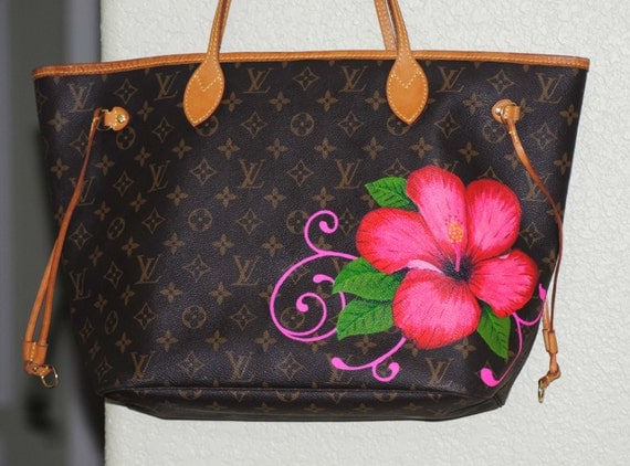 Custom hand painted Louis Vuitton purse...Prices are by NootsArt