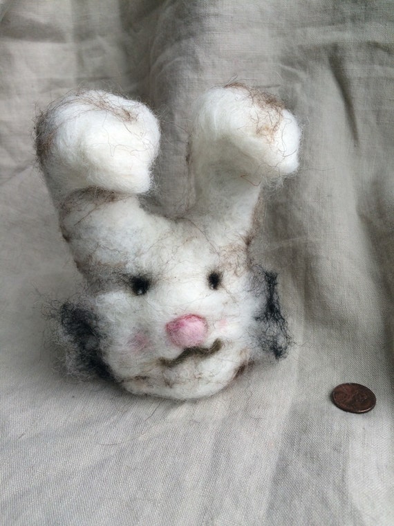 Needle felted rabbit felted bunny wool bunny wool by GaussHaus