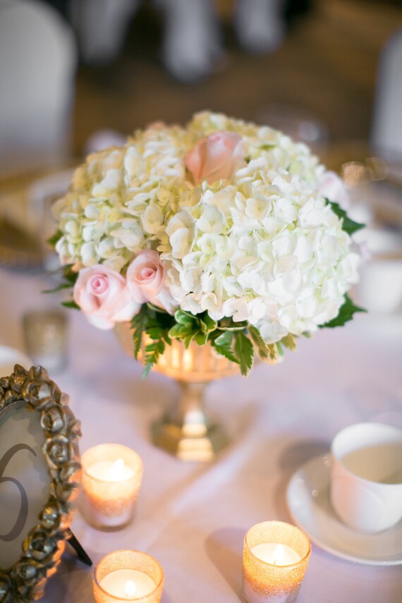 Pedestal Vase Gold Arrangement Wedding Centerpeice Flower