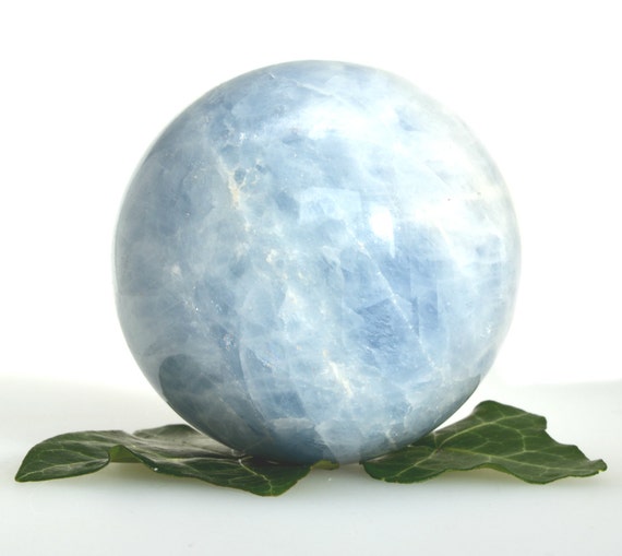 Large blue calcite crystal ball calcite polished sphere 62