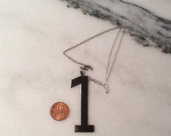 Number 1 Necklace in Sterling Silver