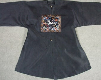 Rank Badge Antique Chinese Surcoat Chinese Embroidered Silk Robe Textile