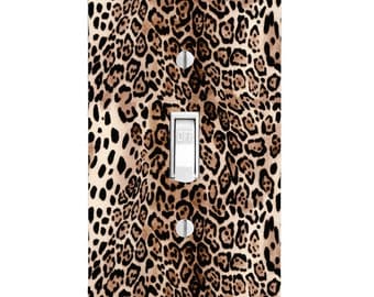 Home Decor Light Switch Cover-Cheetah Animal Print-Housewarming-Lighting-Wall Decor-Kitchen Decor-Bathroom Decor-Double Light Switch-Triple