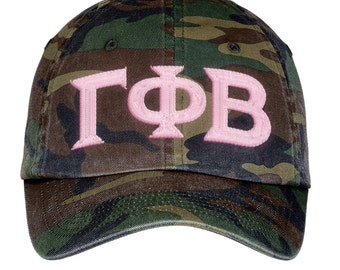 Gamma Phi Beta Lettered Camouflage Hat