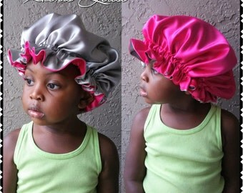 Satin bonnet; Hair Bonnet; Satin Bonnet; Reversible Hair Bonnet; Reversible Satin Hair Bonnet; Girls Bonnet; Toddler Bonnet; Gift for her