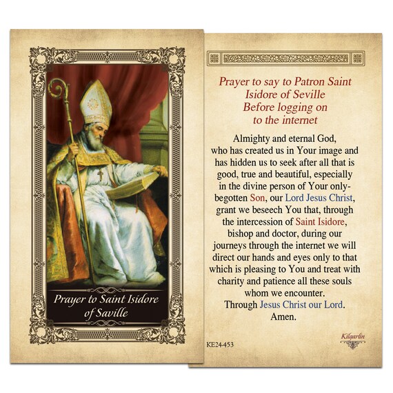 Prayer to St. Isidore of Saville Laminated by shopcatholiccompany