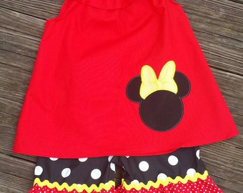 Minnie mouse short set / Disney short set / Disney outfit / minnie outfit / minnie mouse outfit / minnie shorts outfit