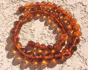 Vintage Genuine Baltic amber beaded necklace 18"