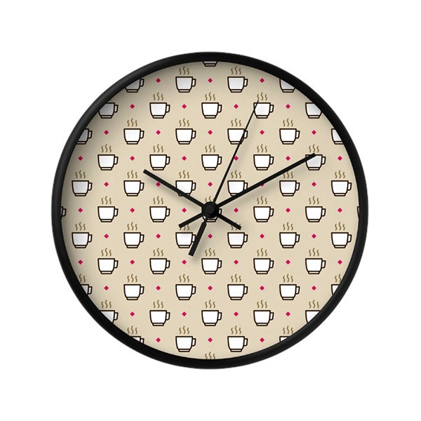 Coffee Wall Clock Icon Prints Drinks Series. Wall Decor