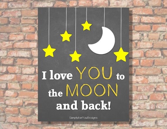 i love you to the moon and back home decor