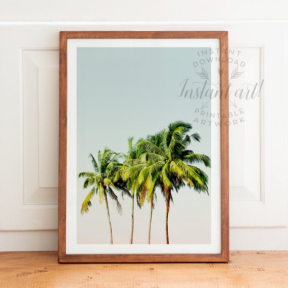 Palm tree print PRINTABLE arttropical by TheCrownPrints on Etsy