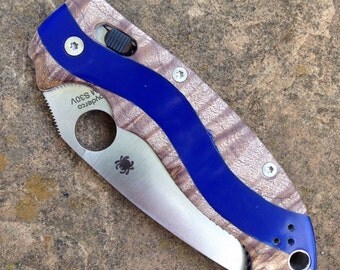 Wood and Resin Scales for Spyderco Manix 2 XL Folding Pocket Knife