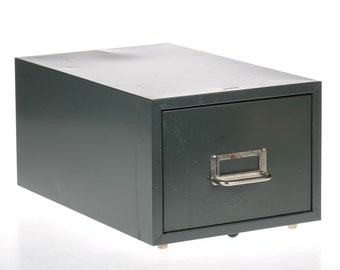 iNDuSTRiaL MeTaL DRaWeR - vintage file cabinet - index library drawer - mid-century