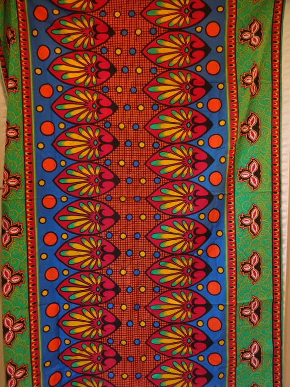 Kenya Africa Fabric Panel Yardage Cotton Bright Colors