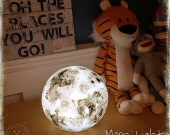Moon Light (8", 10" or 12") moon, light, nightlight, moonlight, LED, glow in the dark, space solar system