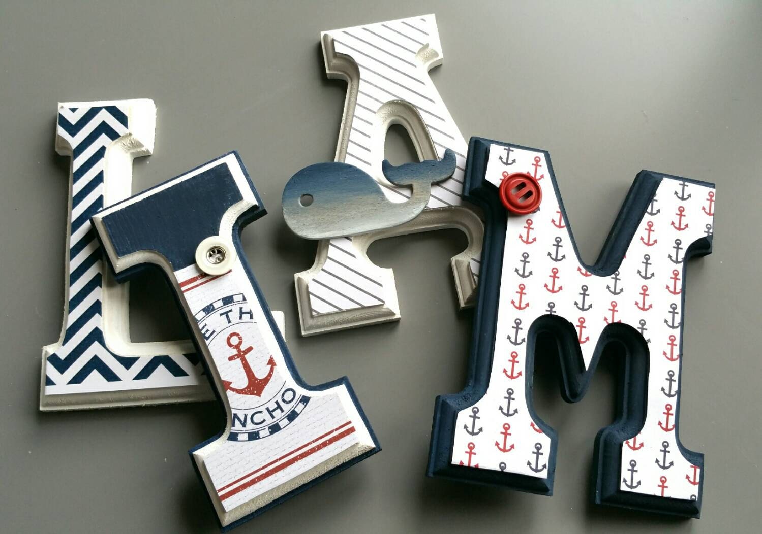 Wall letters in wood nautical theme sailor marine