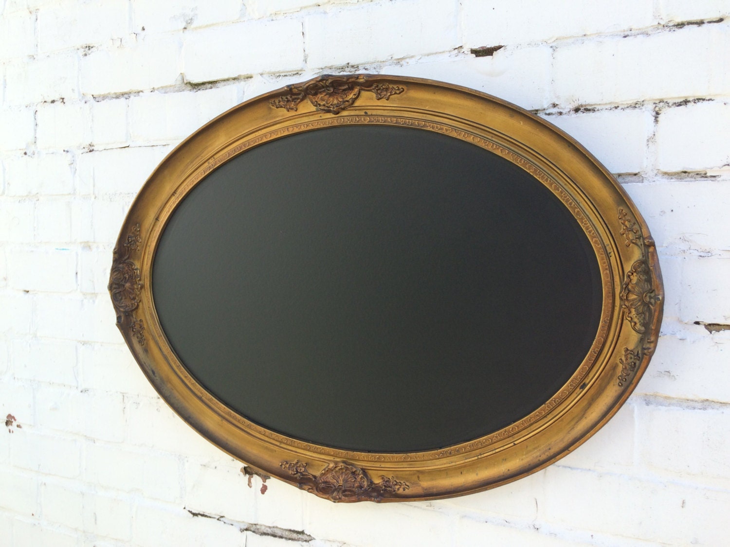 Oval chalkboard gold ornate chalkboard vintage by RusticOneOffs