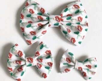 Ariel Hair Bow - Ariel Fabric Bow - Fabric Hair Bow - Princess Hair Bow - Mermaid Fabric Bow - Summer Hair Bow - Character Hair Bow