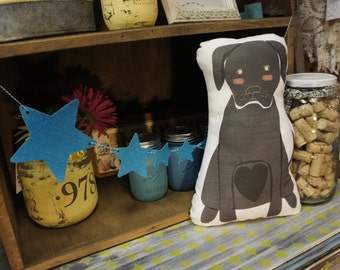 black dog pillow