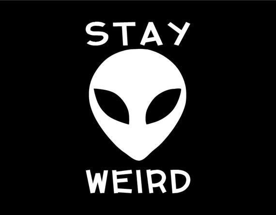 Stay Weird Alien Vinyl Window Decal Pick your size and color