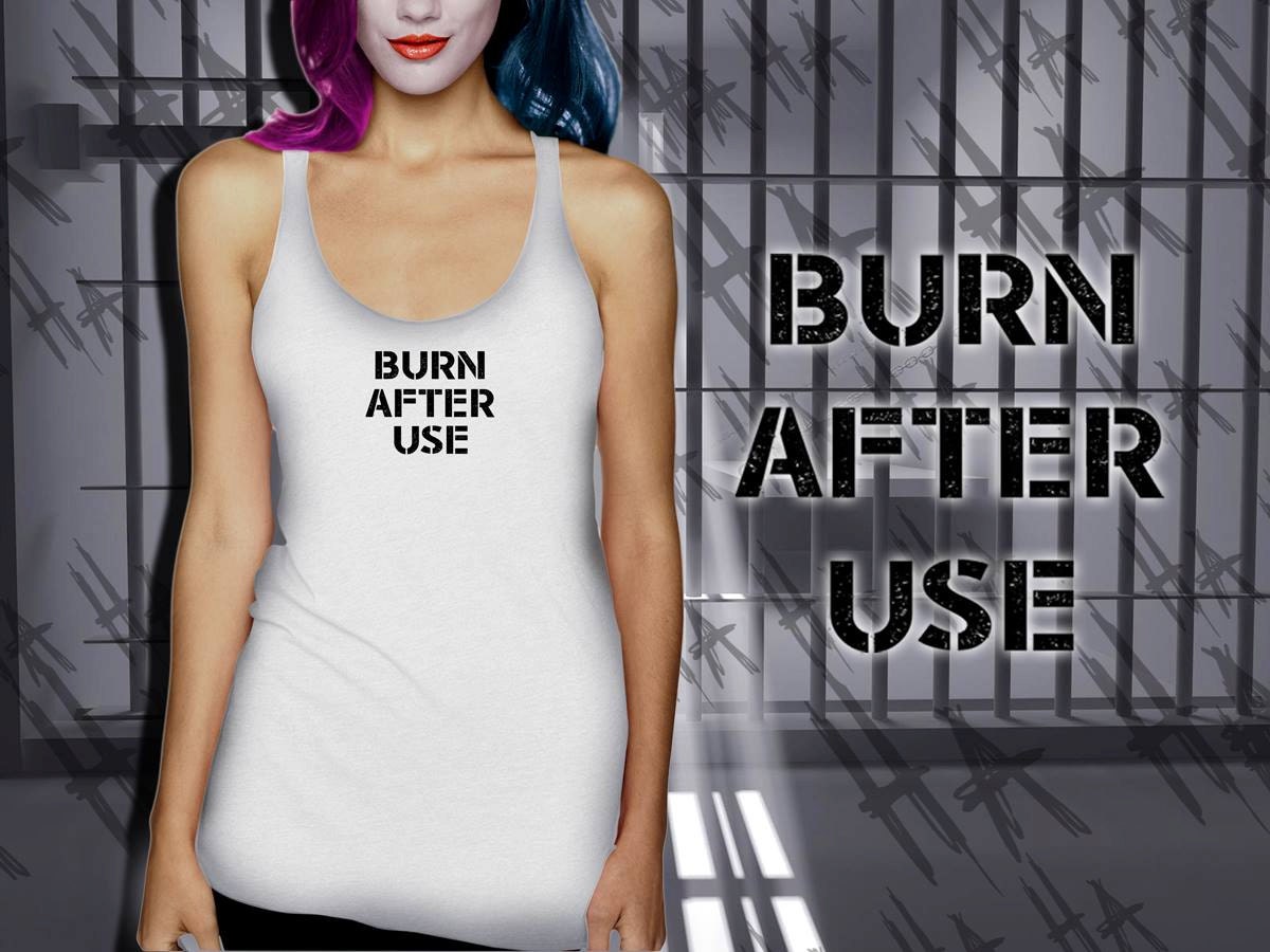 Harley Quinn BURN AFTER USE Ladies Tank by BadKittyTees on Etsy
