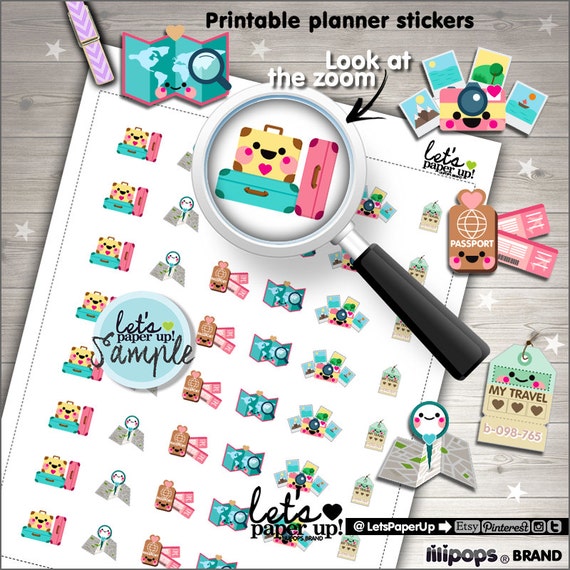 60off travel stickers printable planner stickers luggage