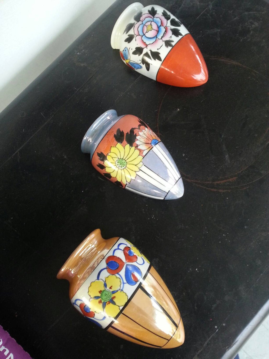 Vintage wall pockets Japan collectible wall decor boho chic