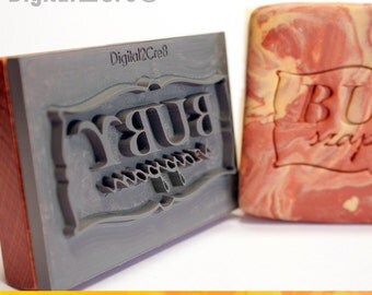 Custom made SOAP STAMP, personalized cookie stamp, soap mold seal resin DIY handmade under 3" - seifenstempel