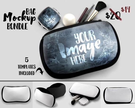 Download Cosmetic bag mockup template Makeup Bag by styledproductmockups