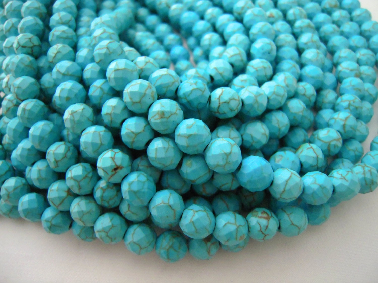 thumbnail image 2 of 15mm Halloween Pumpkin Magnesite Turquoise Beads – Black Orange White – Spacer Style – USA Seller 2 of 3