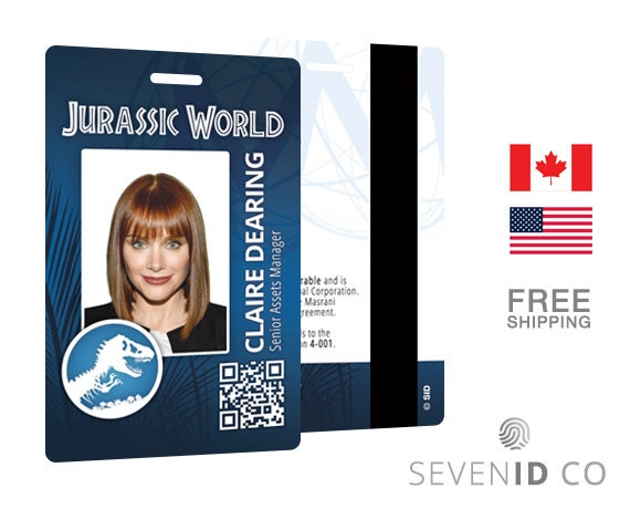 Jurassic World/Park Replica/Prop ID Badge/Card - Claire Dearing/Byrce Dallas Howard (New Super Durable Coating)