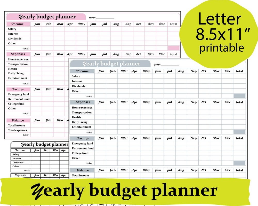 yearly budget planner book