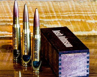 Groomsmen Gift 8 50 Cal Bullet Bottle Openers Custom Engraved USMC .50 Cal Bottle Opener, Father of the Bride Gift, Best Man Gift, ENGRAVED