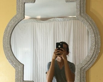 Rhinestone Wall Mirror fancy mirror | etsy Rhinestone Wall Mirror fancy mirror | etsy