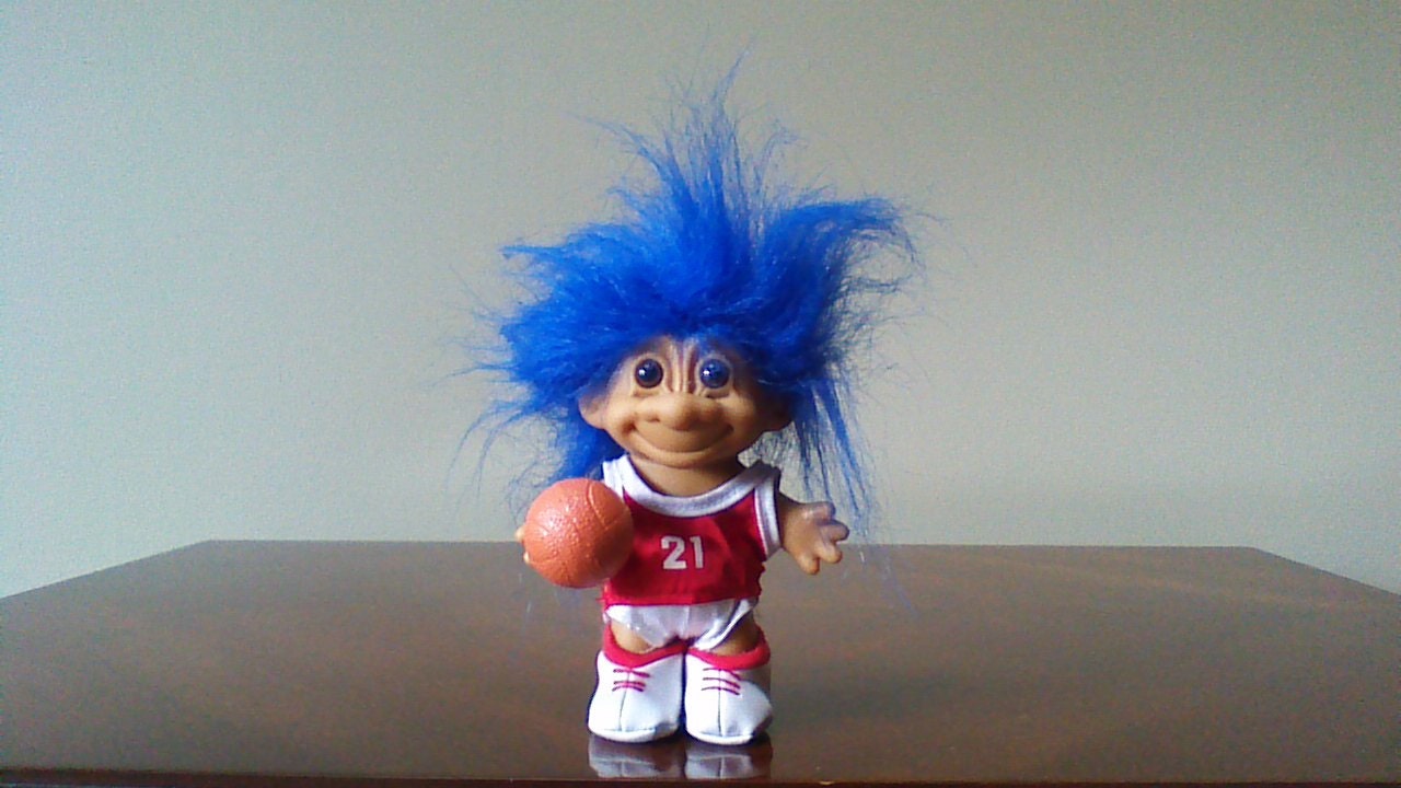 Vintage Troll Doll Basketball Player Blue Hair Trolls 5