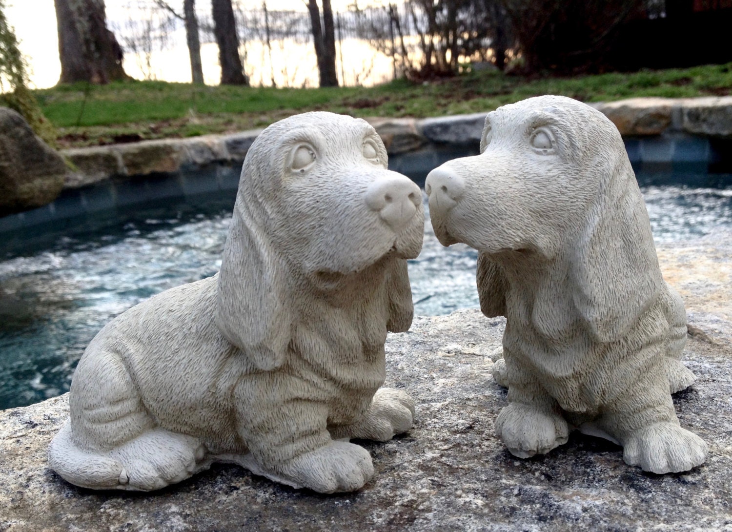 Concrete Basset hound dog statue Concrete Beagle Statue Dog