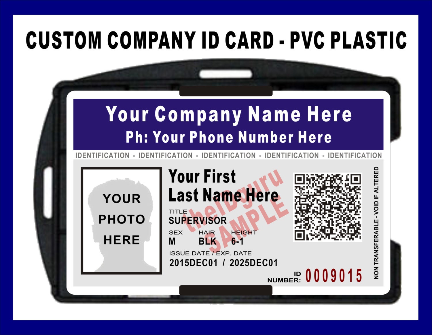 Company / Employee ID Badge / Card Custom Printed with Your