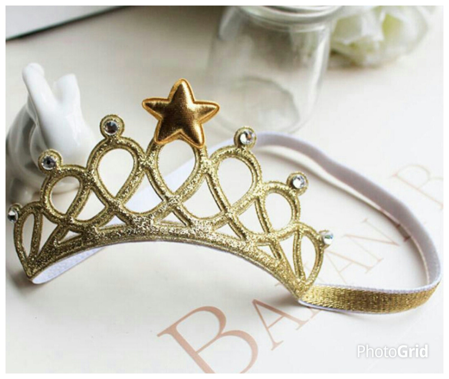 Gold Tiara Headband by Poshberri on Etsy