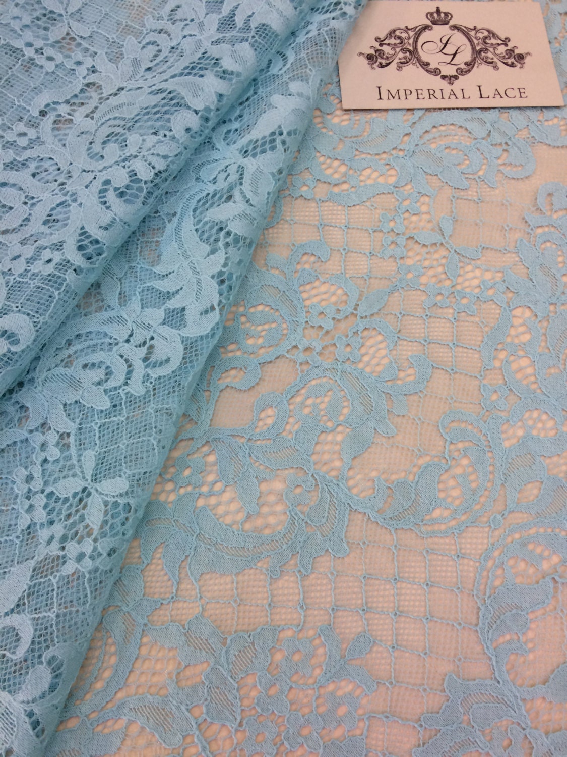 light Blue lace fabric French Lace blue chantilly lace
