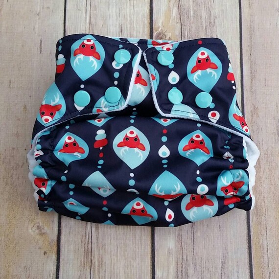Pocket Cloth Diaper Christmas Reindeer Diaper by TheClothOnes