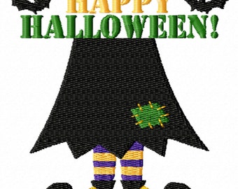 Happy Halloween Witch -A Machine Embroidery Design for Halloween