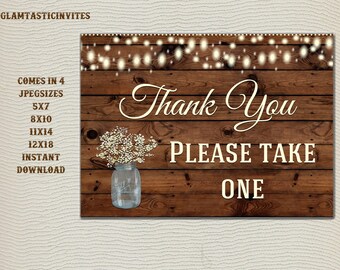 Rustic Favors Sign, Wedding Favors Sign, Baby Shower Favors Sign, Bridal Shower Favors Sign, Wedding Table sign, Mason Jar, Rustic Sign